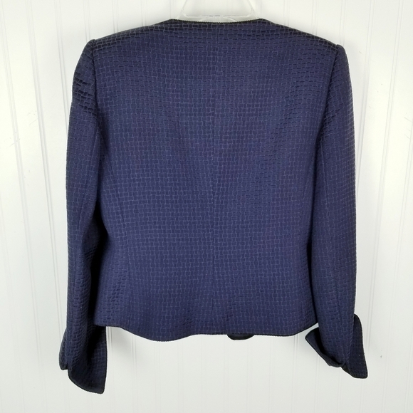 ARMANI COLLEZIONI Womens Purple Blazer Evening Jacket Size 10 Collarless Button - Picture 7 of 13